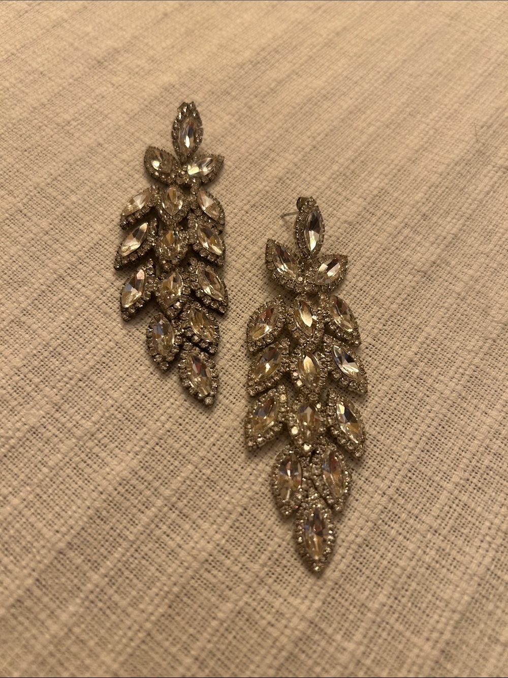 Windsor Gold-Tone Marquise Crystal Leaf Drop Earrings
